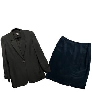 Morgan Taylor | 100% Silk Blazer & Skirt Set Sz M, 10